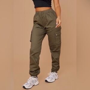 Khaki Pocket Detail Cargo Pants - PrettyLittleThing